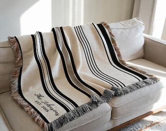 Personalized Wedding Blanket Gift Anniversary Gift Cotton Anniversary Gift Housewarming Gift Family New Home Gift Realtor Gifts for Clients