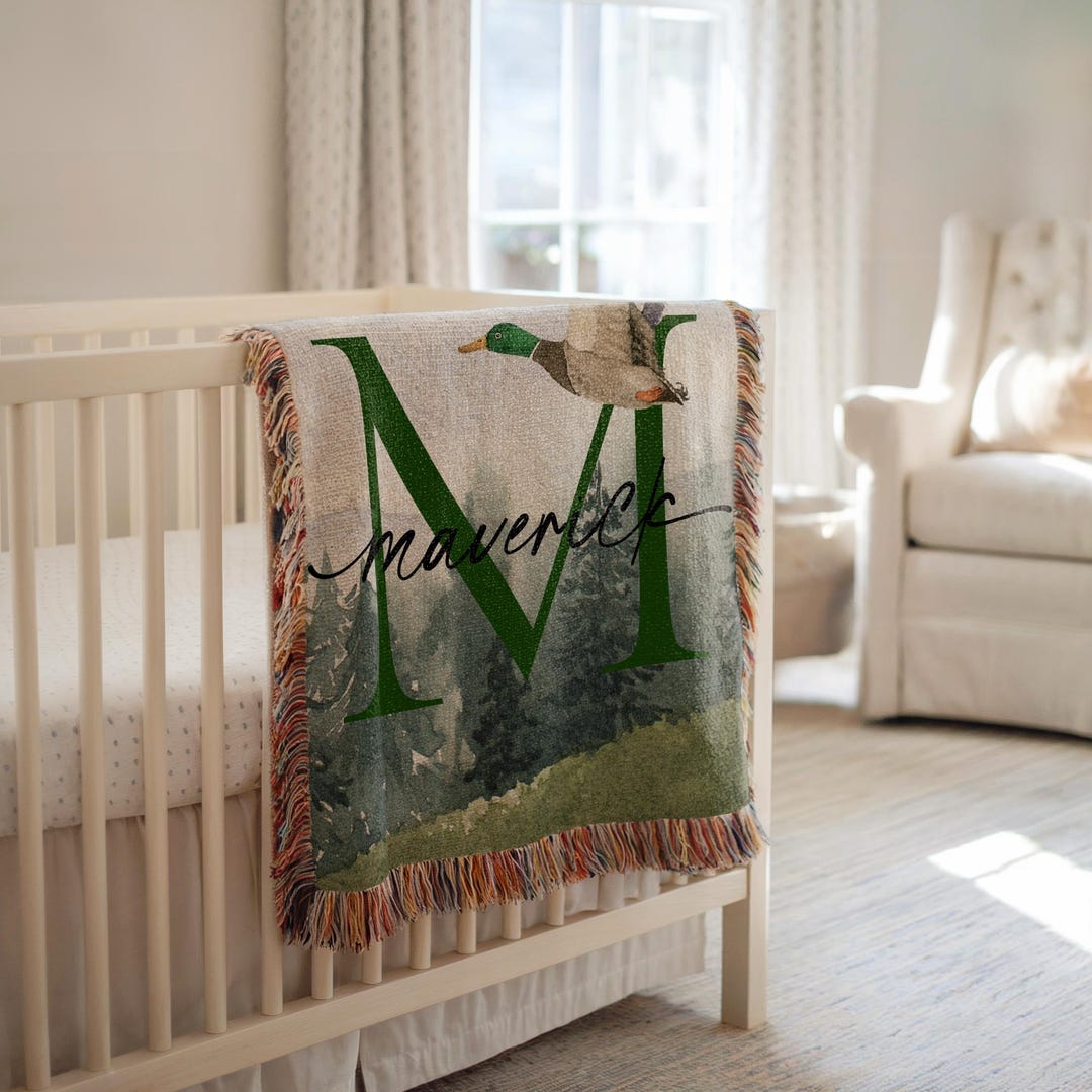 Personalized Mallard Duck Baby Blanket Mallard Duck Nursery Decor Baby ...