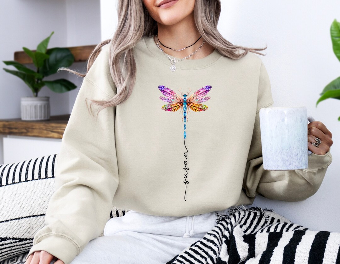 Dragonfly Custom Name Shirt Personalized Dragonfly Sweatshirt Vintage ...