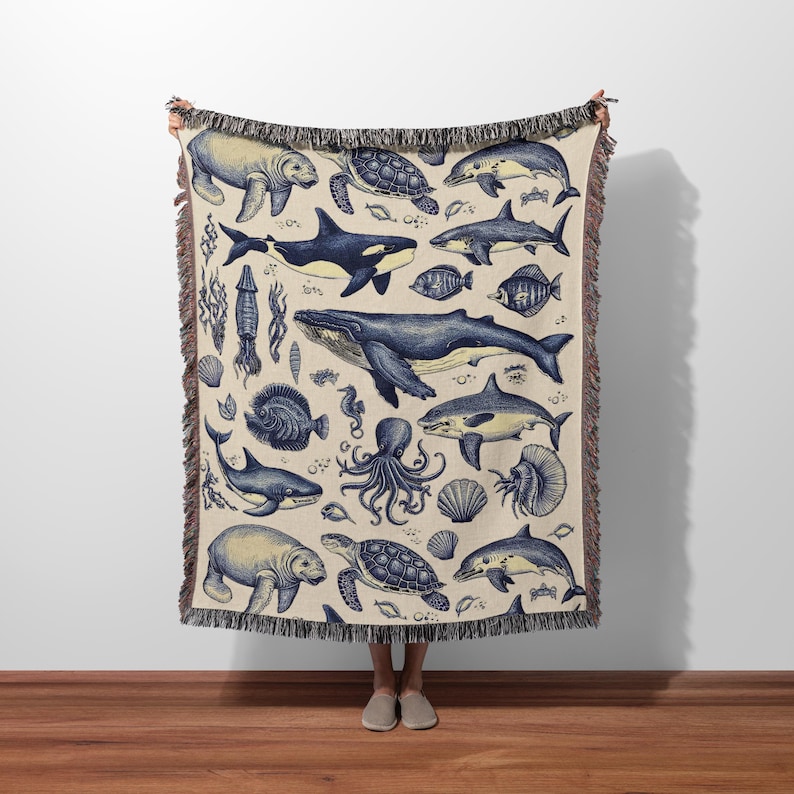 Ocean Life Woven Blanket
