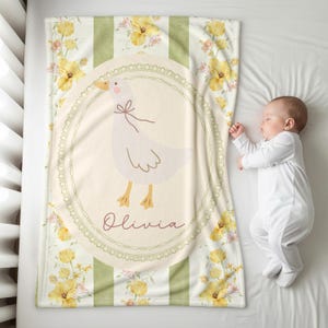 Personalized Silly Goose Baby Blanket, Baby Name Blanket, Goose Baby Gift Baby Shower, Goose Nursery Decor, Goose Gift Goose Nursery Blanket