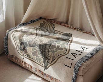 Personalized Camo Mallard Duck Blanket Mallard Duck Nursery Decor Baby Shower Gift Mallard Duck Name Blanket Mallard Hunting Name Blanket