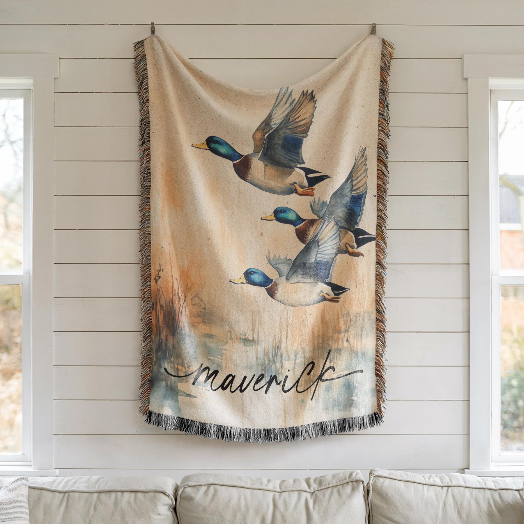Personalized Mallard Duck Baby Blanket Mallard Duck Nursery Decor Baby ...
