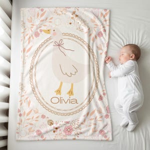 Personalized Silly Goose Baby Blanket, Baby Name Blanket, Goose Baby Gift Baby Shower, Goose Nursery Decor, Goose Gift Goose Nursery Blanket