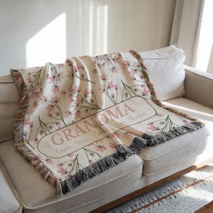 Grandmother Woven Blanket, Custom Grandma Throw, Grandma Gifts, Gifts for Grandma, New Grandma Gift, Grandma Gifts from Grandkids with Names