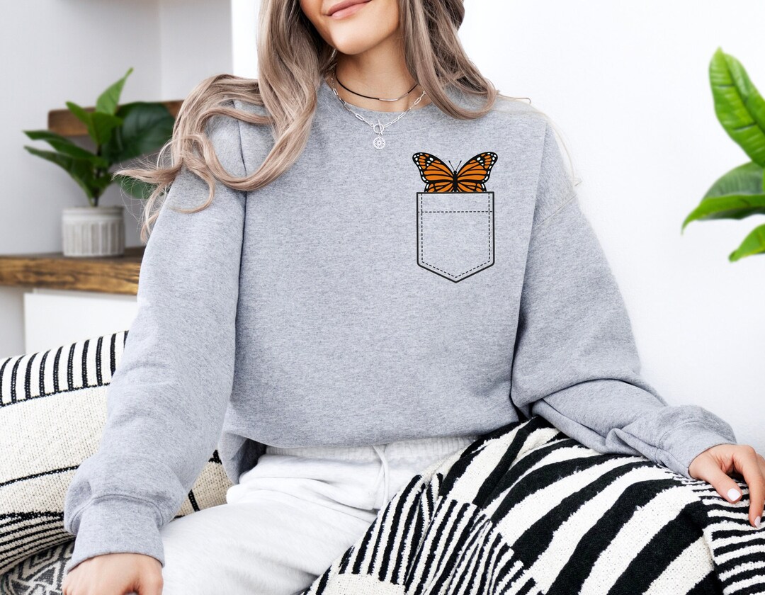 Monarch Butterfly Sweatshirt Pocket Design Save the Monarchs Butterfly ...