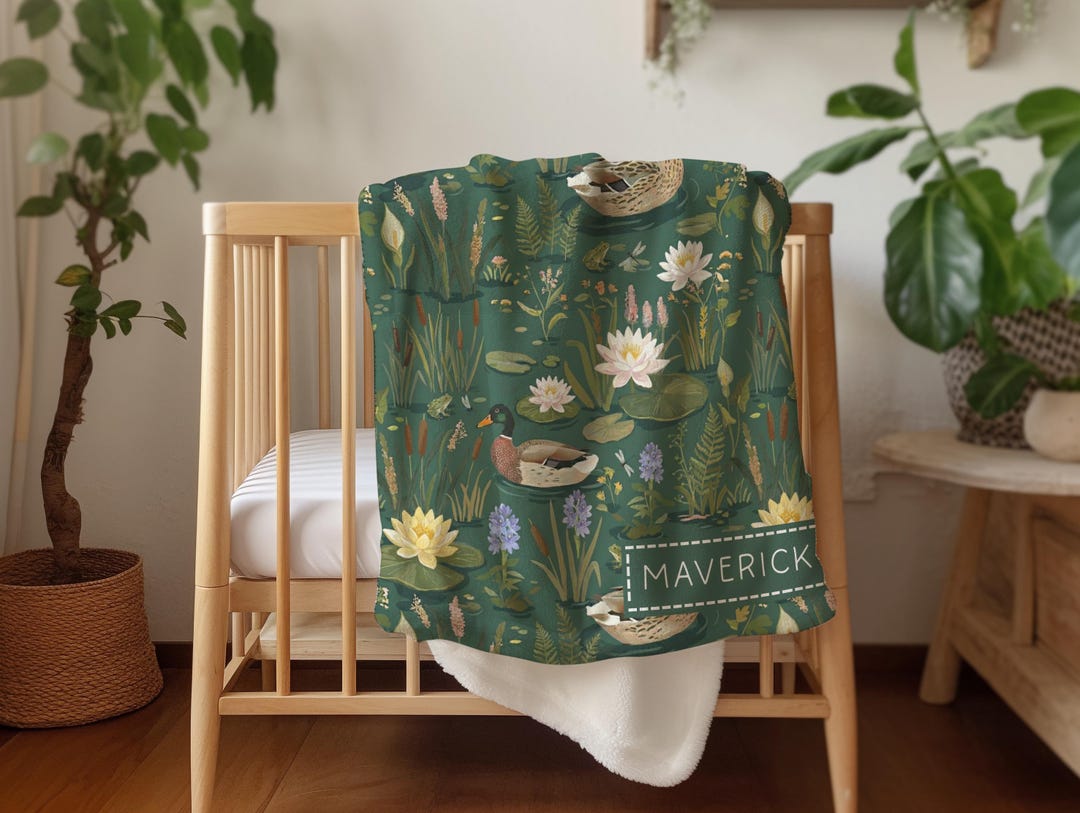 Personalized Mallard Baby Blanket Ducks Mallard Baby Nursery Decor ...