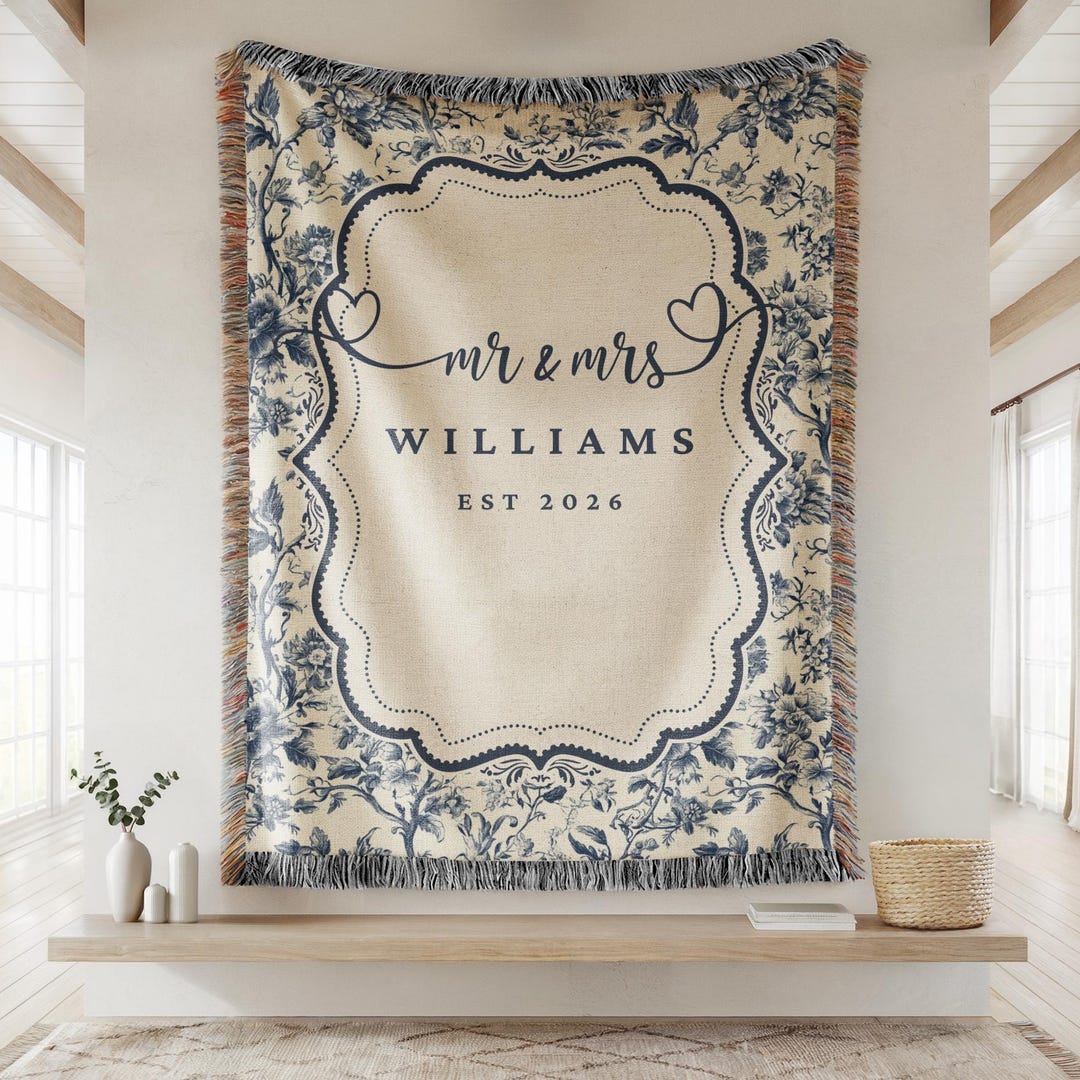 Personalized Wedding Blanket Gift Anniversary Gift Cotton Anniversary ...
