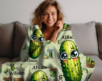 Customized Pickle Name Blanket Pickle Lover Blanket Gift funny blanket gardening blanket pickles comfy pickle blanket personalized blanket