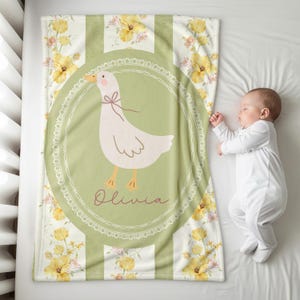 Personalized Silly Goose Baby Blanket, Baby Name Blanket, Goose Baby Gift Baby Shower, Goose Nursery Decor, Goose Gift Goose Nursery Blanket