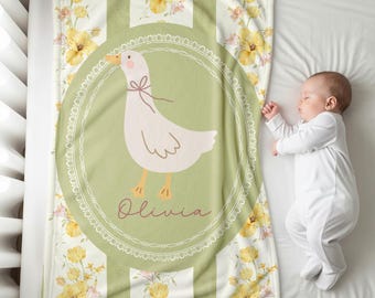 Personalized Silly Goose Baby Blanket, Baby Name Blanket, Goose Baby Gift Baby Shower, Goose Nursery Decor, Goose Gift Goose Nursery Blanket