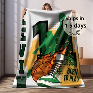Personalized Basketball Blanket, Basketball plush, Basketball teenager gift, Basketball player,basketball grandson,Basketball number blanket