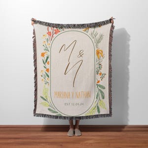 Personalized Couple Woven Blanket, Custom Anniversary Gift, Custom Couple Names Blanket, Wedding Gift For Couples, San Valentin Blanket Gift