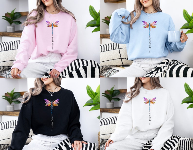 Dragonfly Custom Name Shirt Personalized Dragonfly Sweatshirt Vintage ...