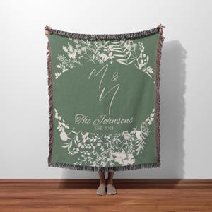 Custom Woven Married Blanket Gift, Custom Anniversary Gift, Custom Family Name Blanket, Wedding Gift For Couples, Marriage Blanket Gift