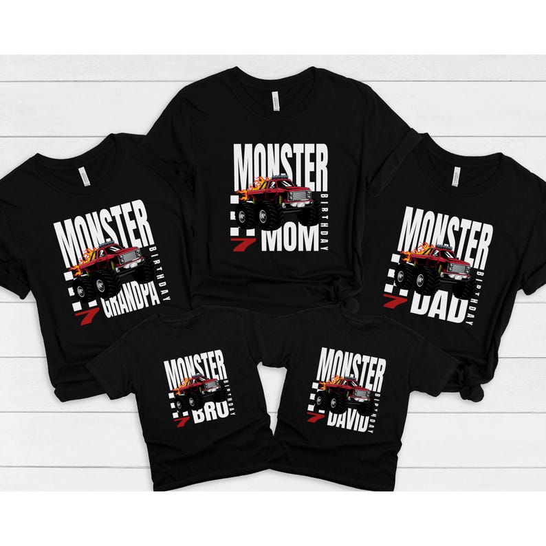 Personalized Monster Truck Birthday Shirt