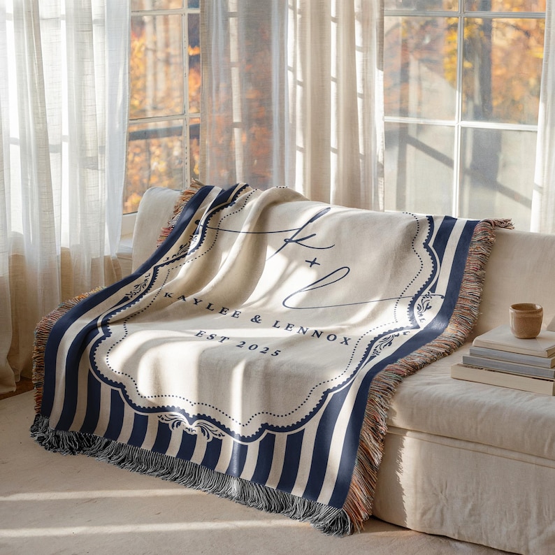Personalized Wedding Blanket Gift Anniversary Gift Cotton Anniversary ...