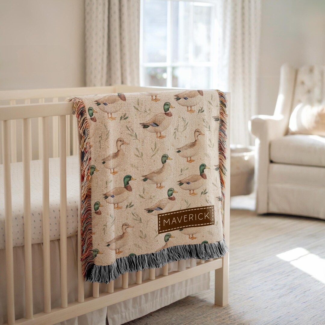 Personalized Mallard Baby Blanket Ducks Mallard Baby Nursery Decor ...