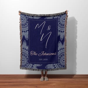 Custom Woven Blanket Keepsake Gift, Custom Anniversary Gift, Custom Family Name Blanket, Wedding Gift For Couples, Marriage Blanket Gift