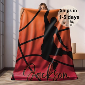 Personalized Basketball Blanket, Basketball plush, Basketball teenager gift, Basketball player,basketball grandson,Basketball number blanket