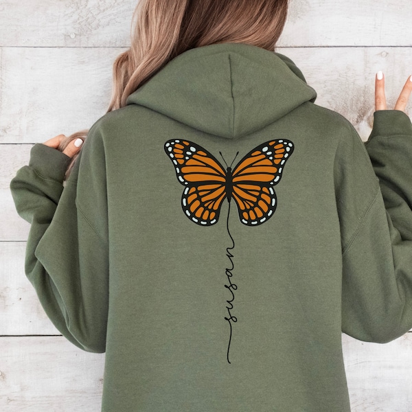 Monarch Butterfly Pattern Print Men's Sweatshirt