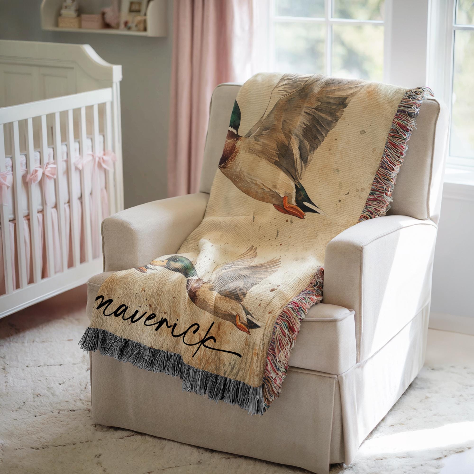 Personalized Mallard Duck Baby Blanket Mallard Duck Nursery Decor Baby ...