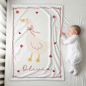 Personalized Silly Goose Baby Blanket, Baby Name Blanket, Goose Baby Gift Baby Shower, Goose Nursery Decor, Goose Gift Goose Nursery Blanket