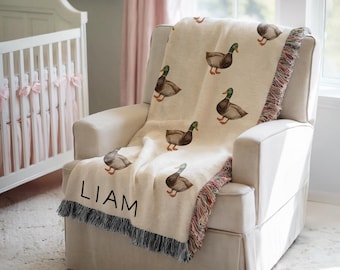 Personalized Mallard Duck Baby Blanket Mallard Duck Nursery Decor Baby ...