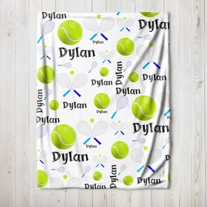 Tennis Blanket Gift, Throw Blanket for Tennis Lovers, Tennis Mate Gift, Best Tennis Gift, Tennis Athlete Gift,Custom Name Blanket for Tennis