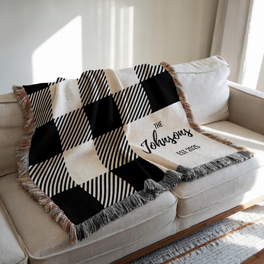 Personalized Wedding Blanket Gift Anniversary Gift Cotton Anniversary ...