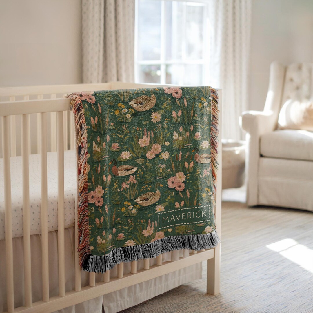 Personalized Mallard Baby Blanket Ducks Mallard Baby Nursery Decor ...