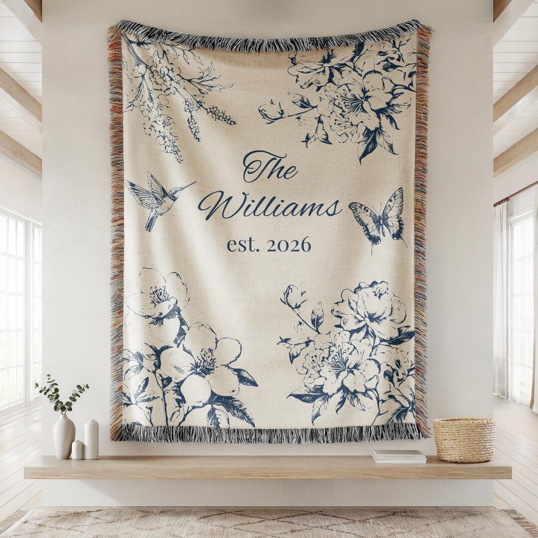 Personalized Wedding Blanket, Monogram Initials Throw, Custom Couple ...