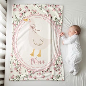 Personalized Silly Goose Baby Blanket, Baby Name Blanket, Goose Baby Gift Baby Shower, Goose Nursery Decor, Goose Gift Goose Nursery Blanket