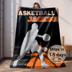 Personalized Basketball Blanket, Basketball plush, Basketball teenager gift, Basketball player,basketball grandson, Basketball gift for son
