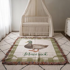 Personalized Mallard Duck Baby Blanket Mallard Duck Nursery Decor Baby ...