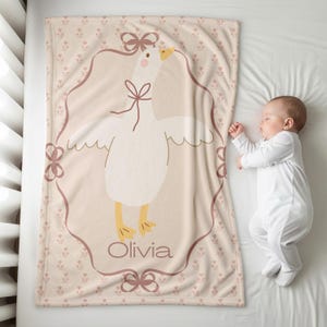 Personalized Silly Goose Baby Blanket, Baby Name Blanket, Goose Baby Gift Baby Shower, Goose Nursery Decor, Goose Gift Goose Nursery Blanket