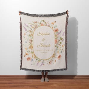 Married Woven Blanket, Custom Anniversary Gift, Personalized Wedding Tapestry, Wedding Gift For Couples, Marriage Blanket Mr And Mrs Gift