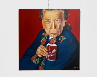 Vieille Femme avec du Coca-Cola