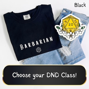 DND Class Shirt , Dungeons & Dragons Shirt , BG3 Shirt, Rogue, Paladin, Barbarian, Bard, Cleric, Druid, Ranger, Wizard, Sorcerer, Warlock