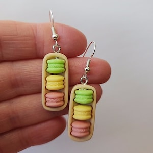 Macaron Earrings, Food Earrings, Unique Earrings, Funny Earrings, Funky Earrings, Funky Gifts, Dangle Cookie Earrings, One-of-a Kind Gift