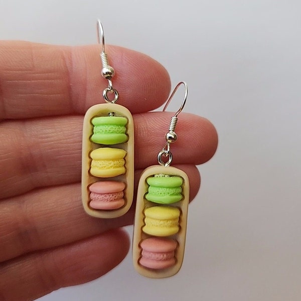 Macaron Earrings, Food Earrings, Unique Earrings, Funny Earrings, Funky Earrings, Funky Gifts, Dangle Cookie Earrings, One-of-a Kind Gift