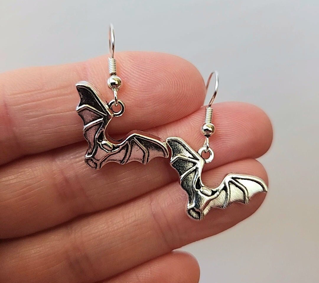 Bat Earrings, Halloween Earrings, Unique Earrings, Funny Earrings