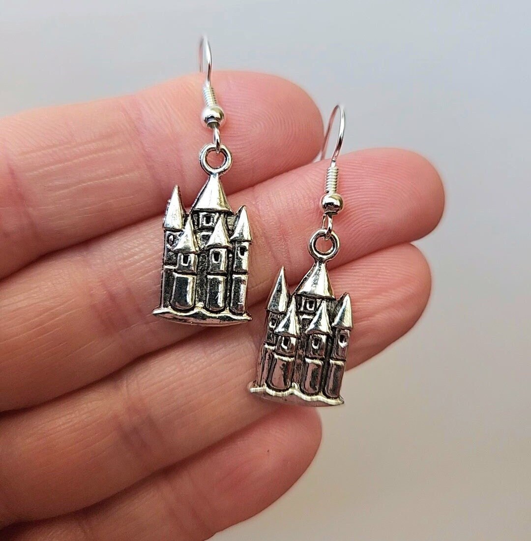 Castle Earrings, Unique Earrings, Funny Earrings, Funky Earrings, Funky