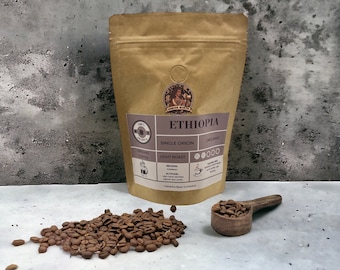 Café molido y en grano de tueste ligero - Tostado a mano - Granos de Arábica etíopes - Delicias para los amantes del café