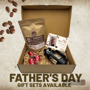 Caja de regalo de café de especialidad - Día del Padre - Set de regalo para amantes del café - Tarjeta personalizada
