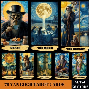 78 Tarot Karten Deck, Van Gogh Theme 78 Tarotkarten, druckbares Orakel Kartenspiel, digitales Tarot Deck, Tarot Deck Anfänger