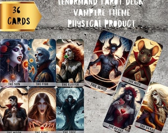 Baraja de Lenormand Vampiro: 36 cartas de Tarot Gótico Místico