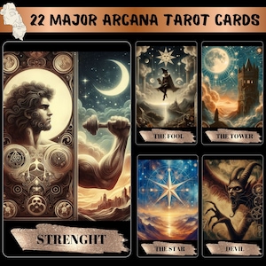 Ancient Whispers Theme 22 Major Arcana Tarot Cards,Instant Spiritual Insights, Downloandable Tarot Deck,Digital Oracle Cards Deck jpg