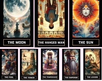 78 Chinese Tarot Cards: Printable Oracle Deck (Digital Download)