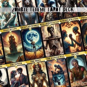 Baraja de Tarot con temática de zombis, 78 cartas y estuche, Baraja de Tarot oscuro, Baraja de Tarot única, Cartas de Tarot gótico, Tarot de terror